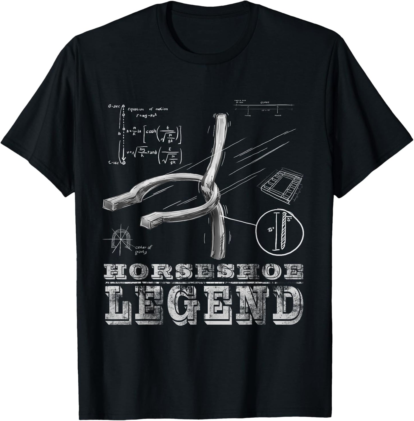 Horseshoe Shirt Funny Playing Pitching Shirt T-Shirt - T-Shirt | Black