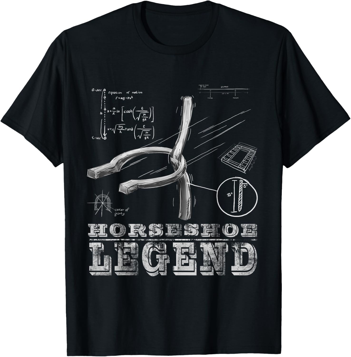 Horseshoe Shirt Funny Playing Pitching Shirt T-Shirt - T-Shirt | Black
