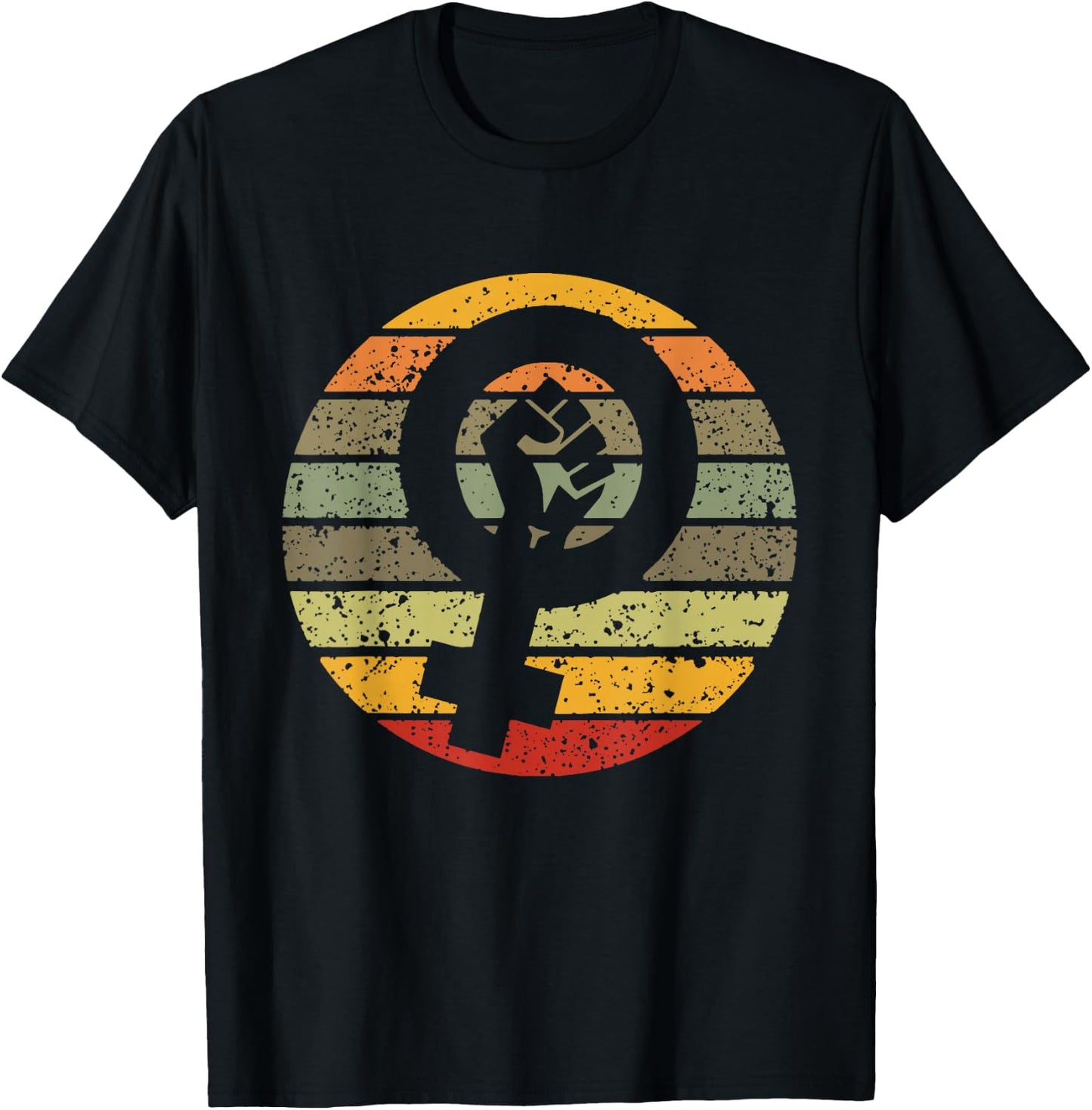 Feminismus Symbol Design Retro Vintage 70er 80er 90er Feministin T-Shirt - T-Shirt | Black