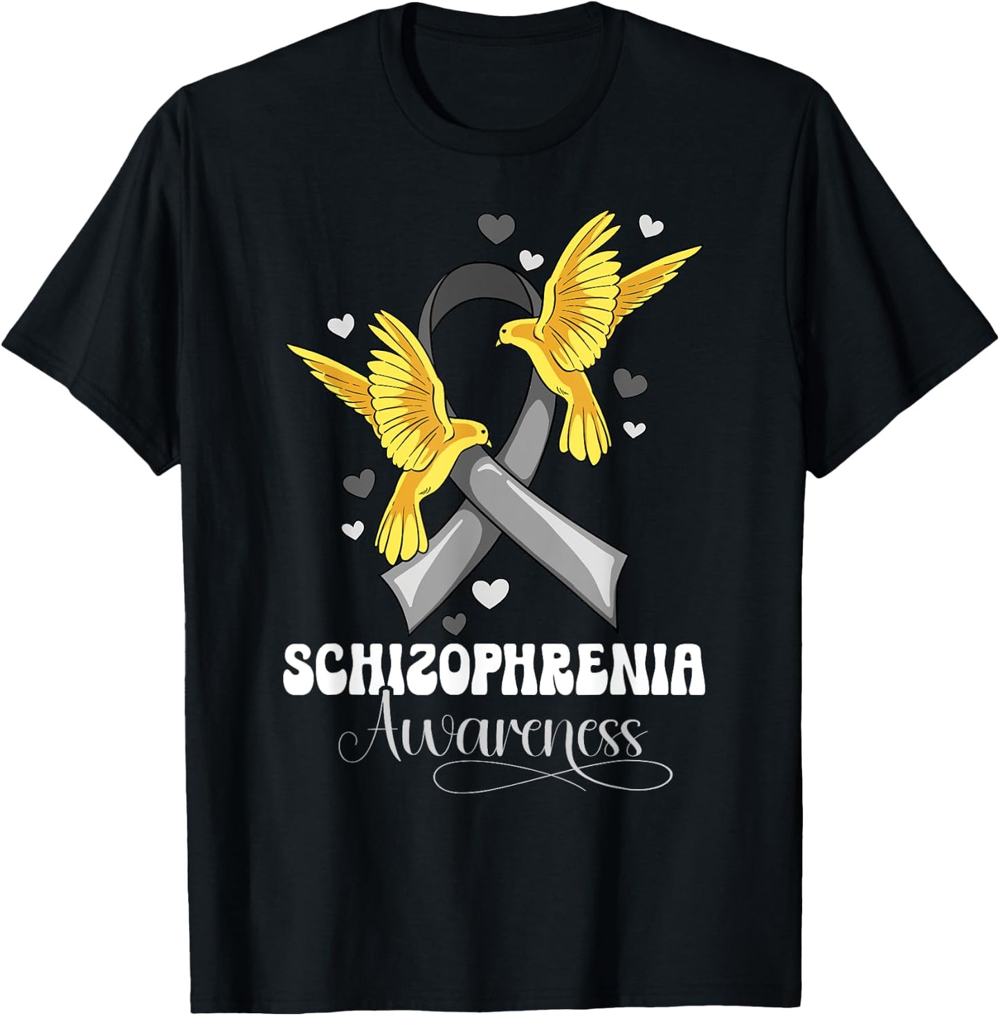 Schizophrenia Awareness - Kids' Black Modern Letter Print Short Sleeve T-Shirt - T-Shirt | Black