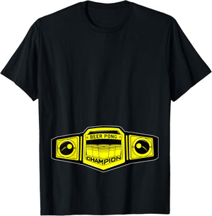 Beer Pong Champion Belt, Drinking T-Shirt - T-Shirt | Black