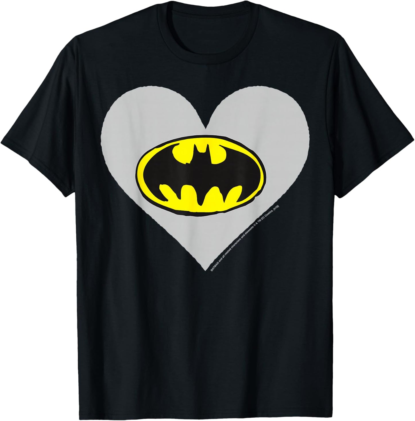DC Comics Valentine's Day Batman Heart Logo T-Shirt - T-Shirt | Black