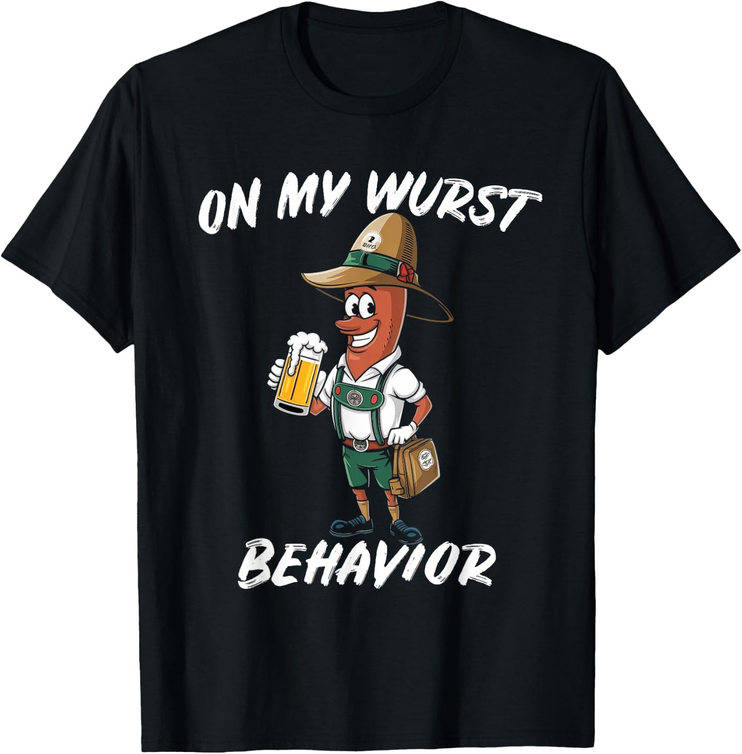 Oktoberfest On My Wurst Behavior Gift: Boys & Graphic T-Shirt - T-Shirt | Black