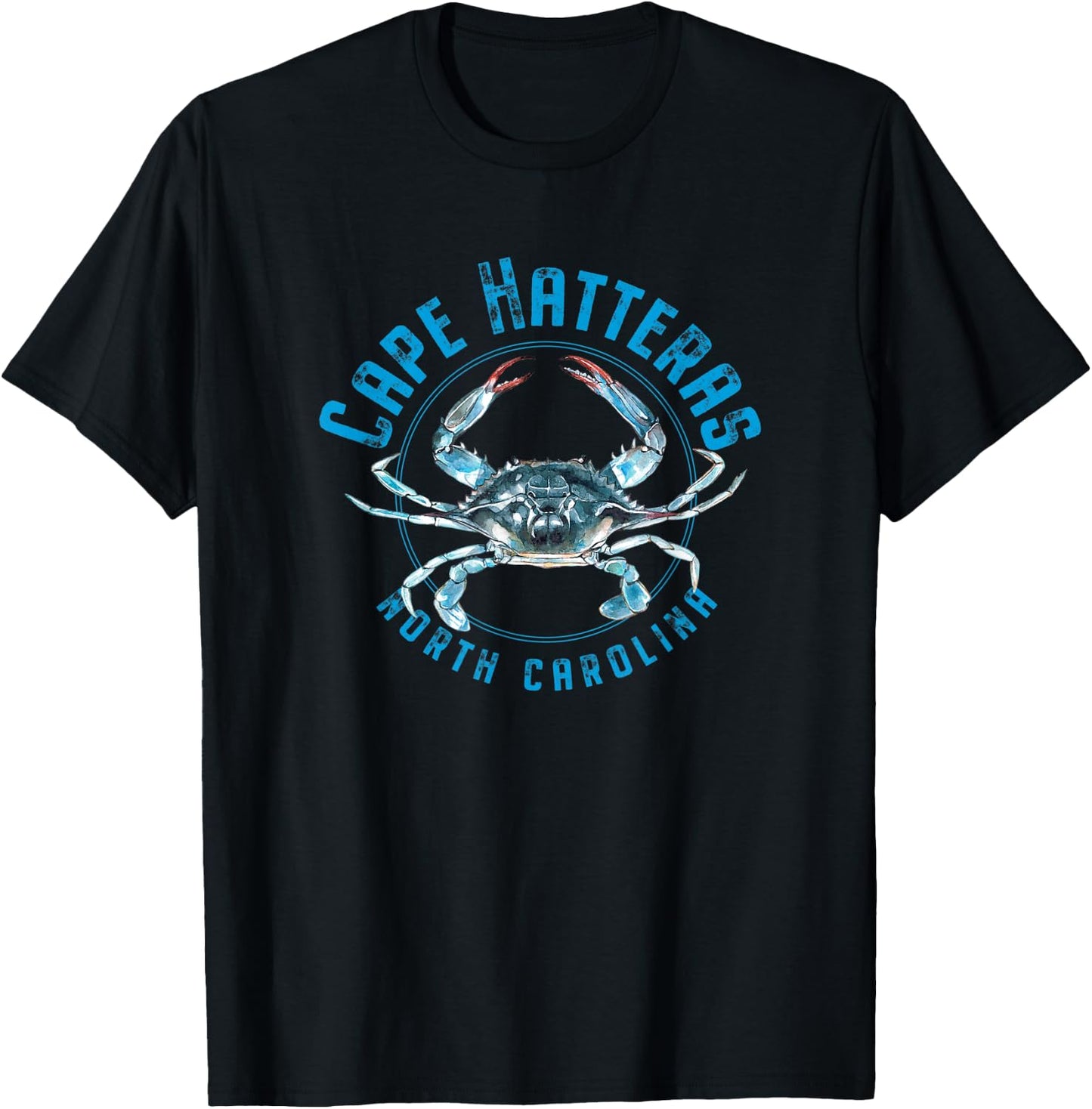 Cape Hatteras North Carolina Blue Crab Design T-Shirt - T-Shirt | Black