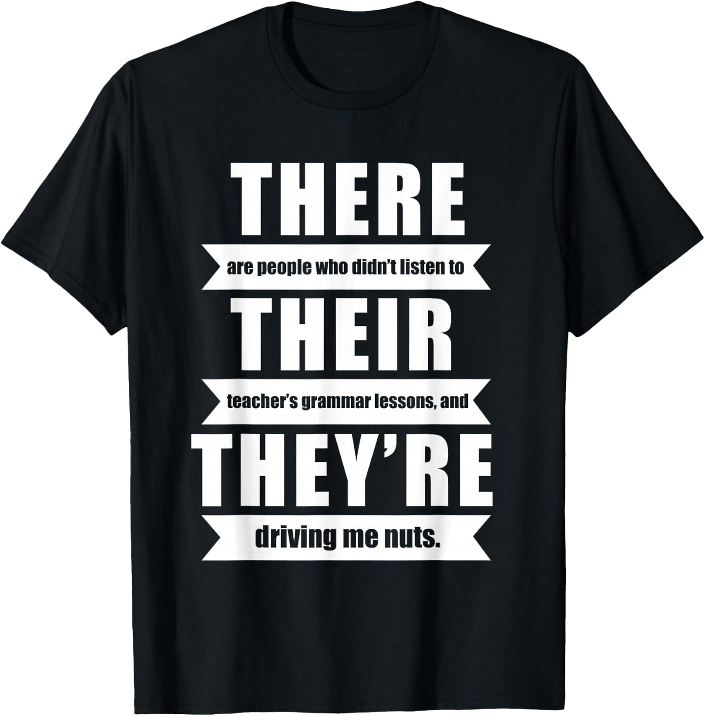 There Their They're English Grammar Funny Teacher Women T-Shirt - T-Shirt | Black