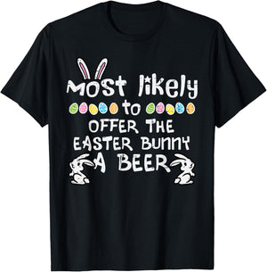 Most Likely To Offer Easter Bunny Family Matching Dad Men T-Shirt - T-Shirt | Black