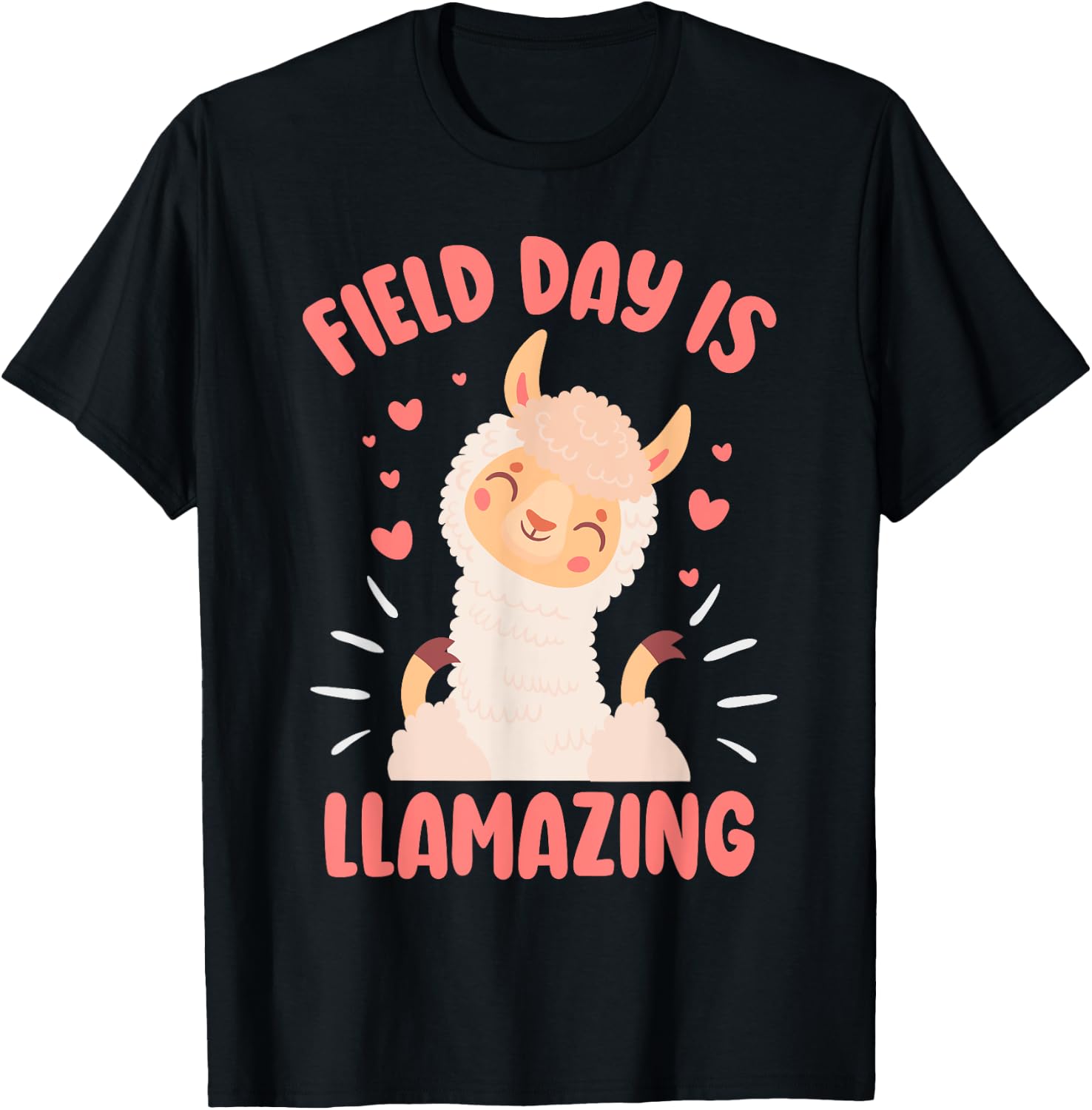 Llama Field Day Teacher Kids Alpaca T-Shirt - T-Shirt | Black