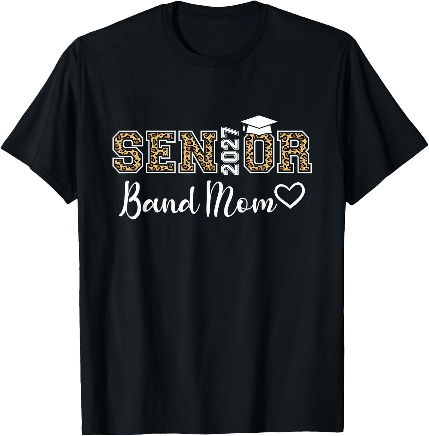 Senior Band Mom 2027 Marching Band Parent Class of 2027 T-Shirt - T-Shirt | Black