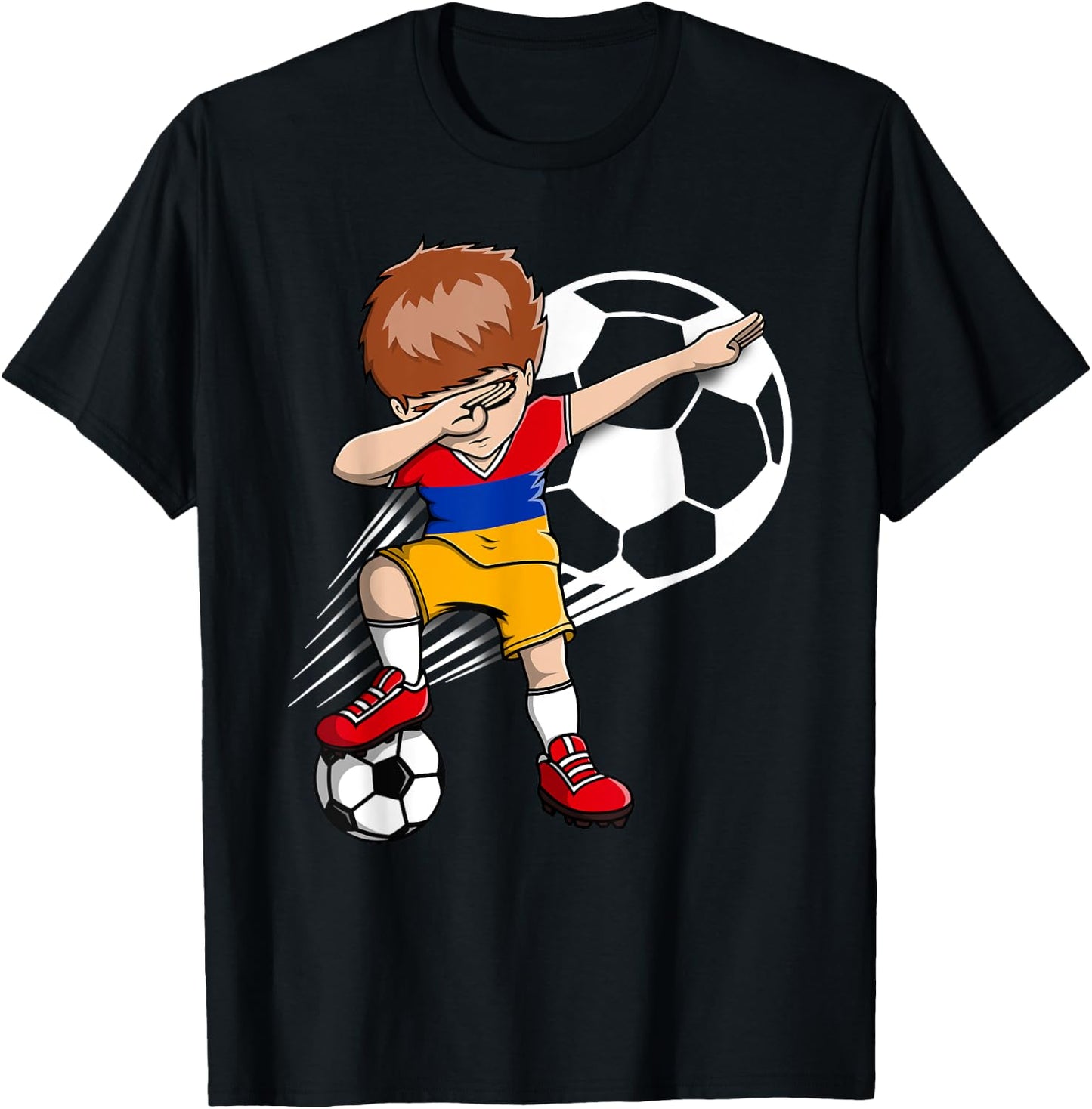 Dabbing Soccer Boy - Armenia Jersey Armenian Football Fans T-Shirt - T-Shirt | Black