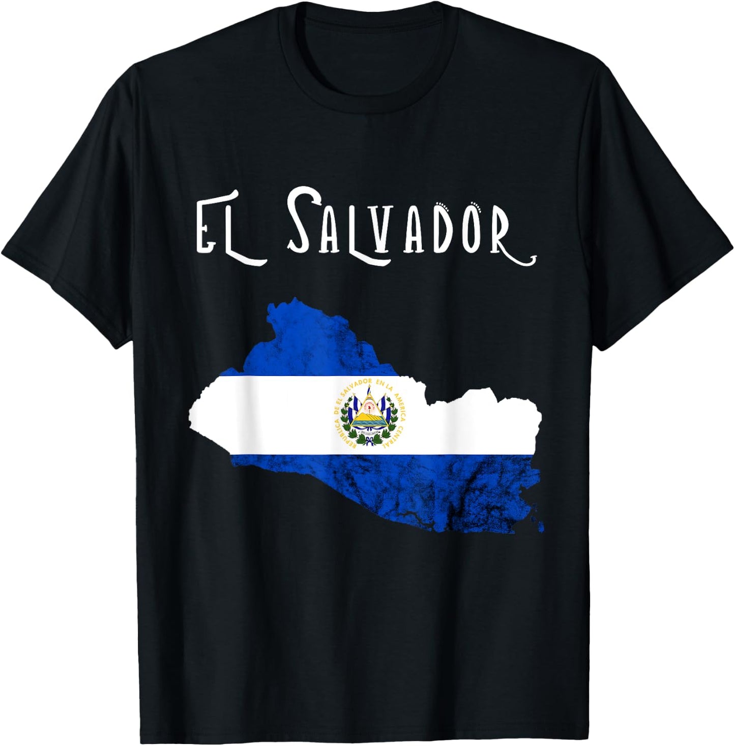 El Salvador Republica De El Salvador Map Salvadorian T-Shirt - T-Shirt | Black