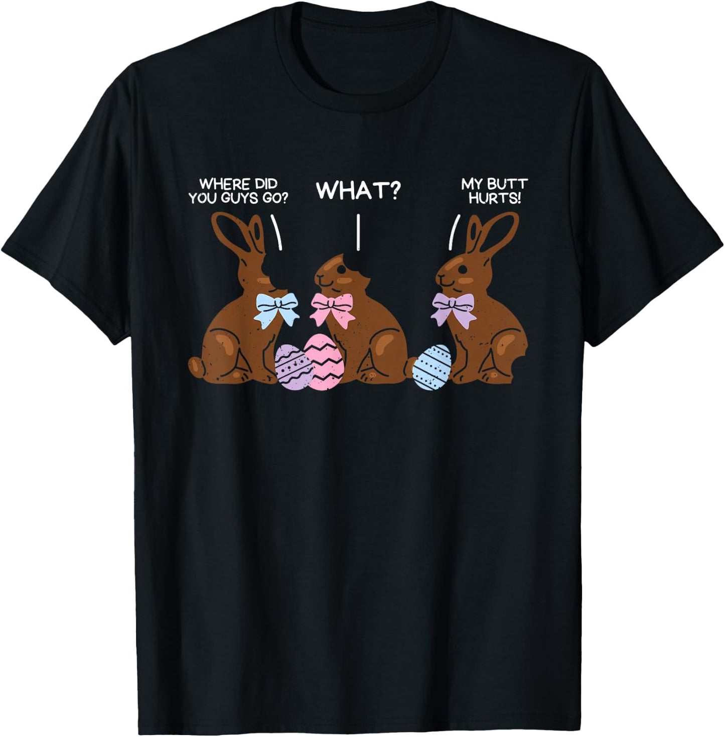 Where Did You Guys Go Chocolate Bunny Funny Easter Kids T-Shirt - T-Shirt | Black