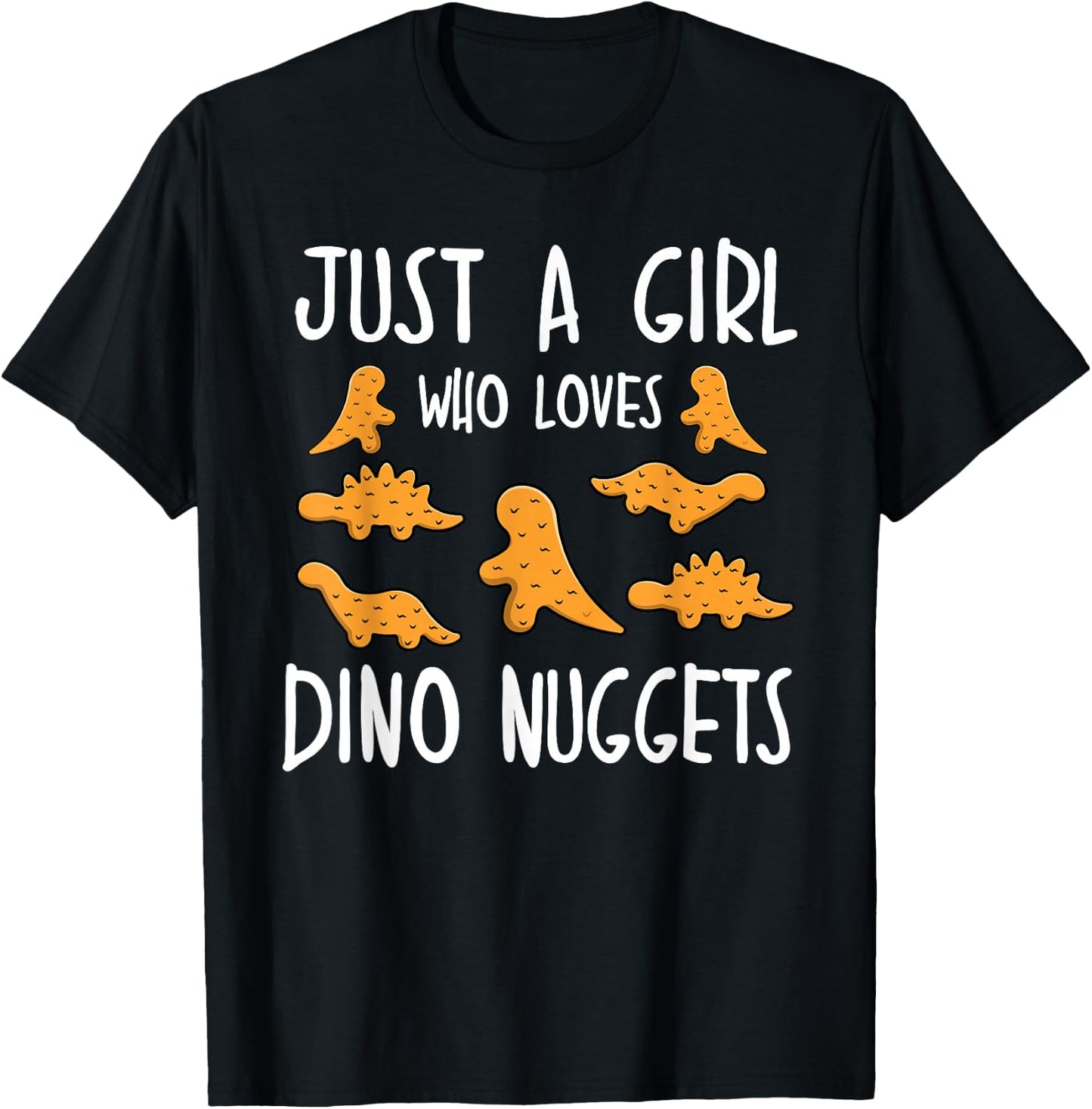 Nur ein Mädchen, das Dino Nuggets liebt Merch Chicken Nuggets T-Shirt - T-Shirt | Black