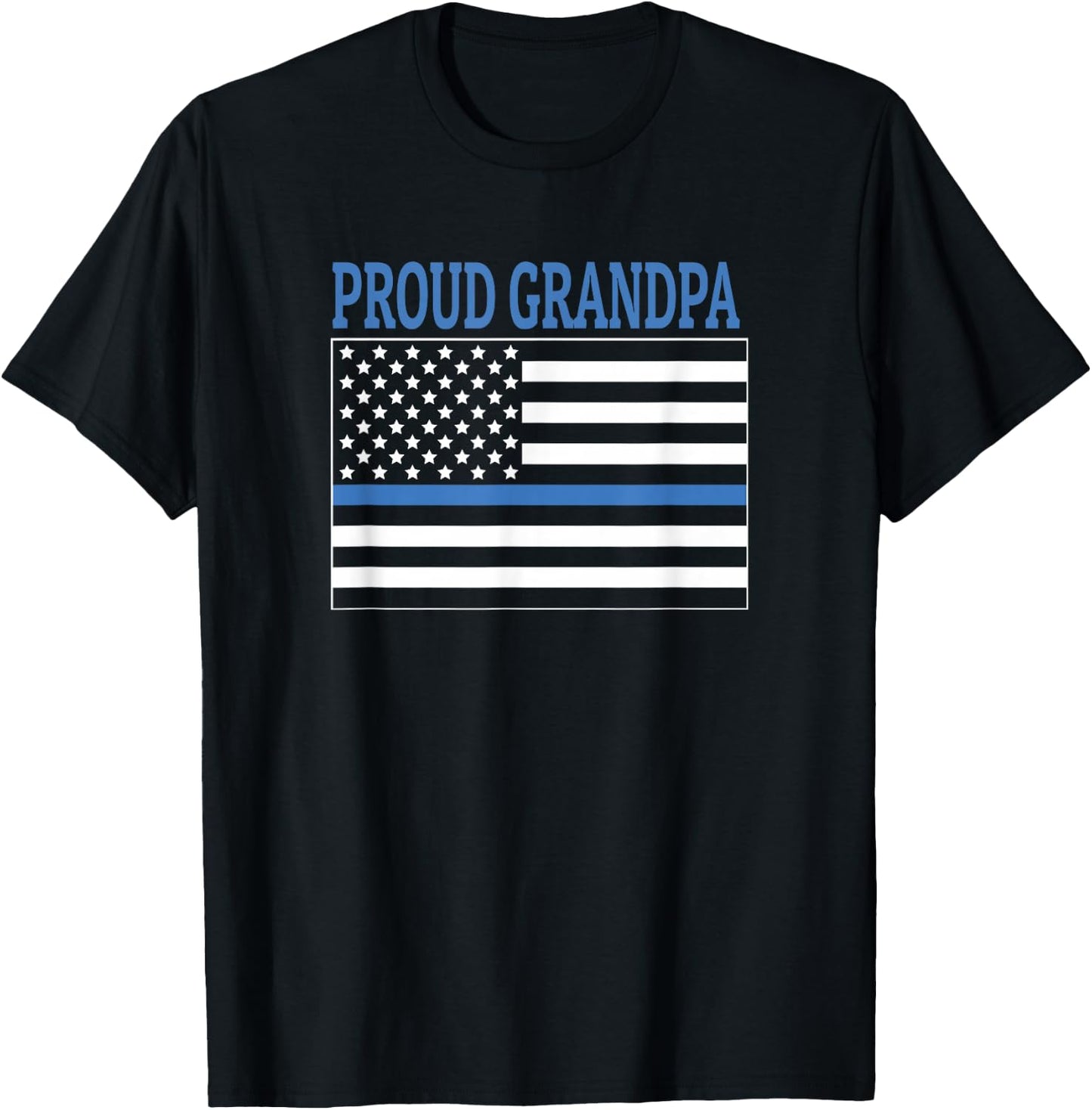 Police Officer Grandpa - Proud Grandpa T-Shirt - T-Shirt | Black