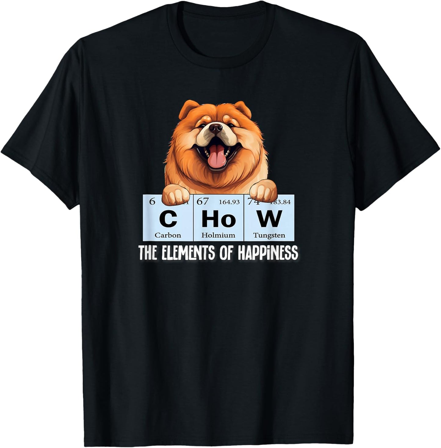 & Cute Elements of Happiness Chow Chow Lover T-Shirt - T-Shirt | Black
