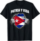 Patria Y Vida SOS Cuba Flag Free Cuba T-Shirt - T-Shirt | Black
