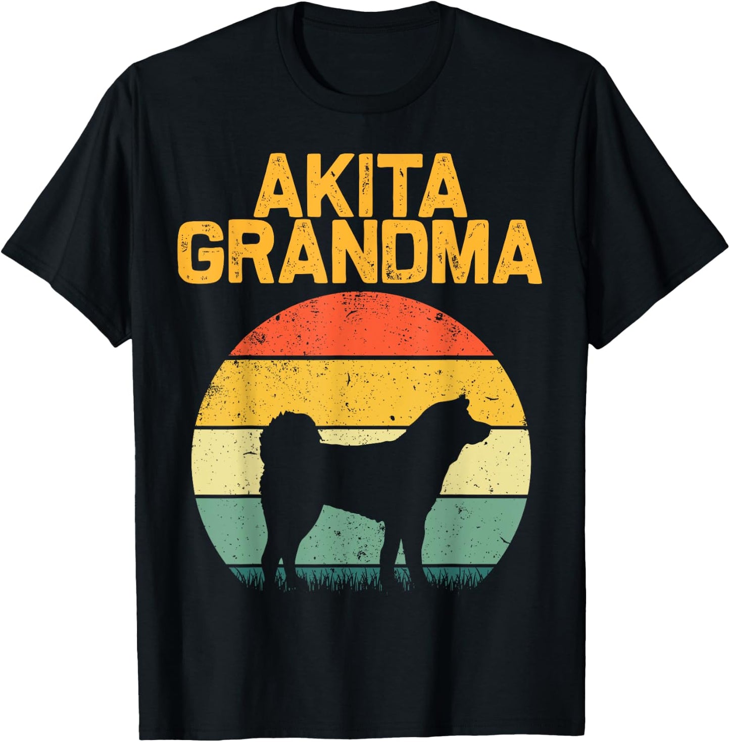 Funny Akita Dog Design For Grandma Women Shibu Inu Lovers T-Shirt - T-Shirt | Black