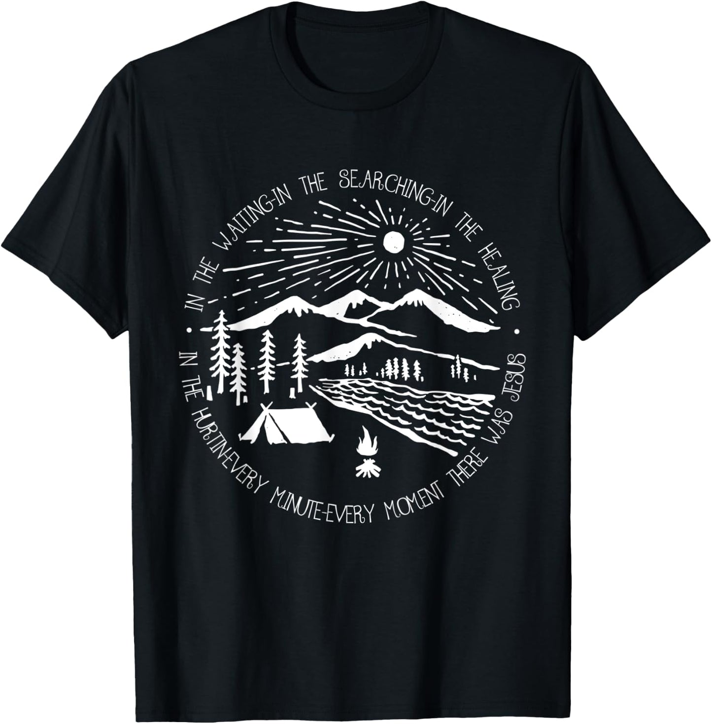 There Was Jesus Christian Outfits In The Waiting Searching T-Shirt - T-Shirt | Black