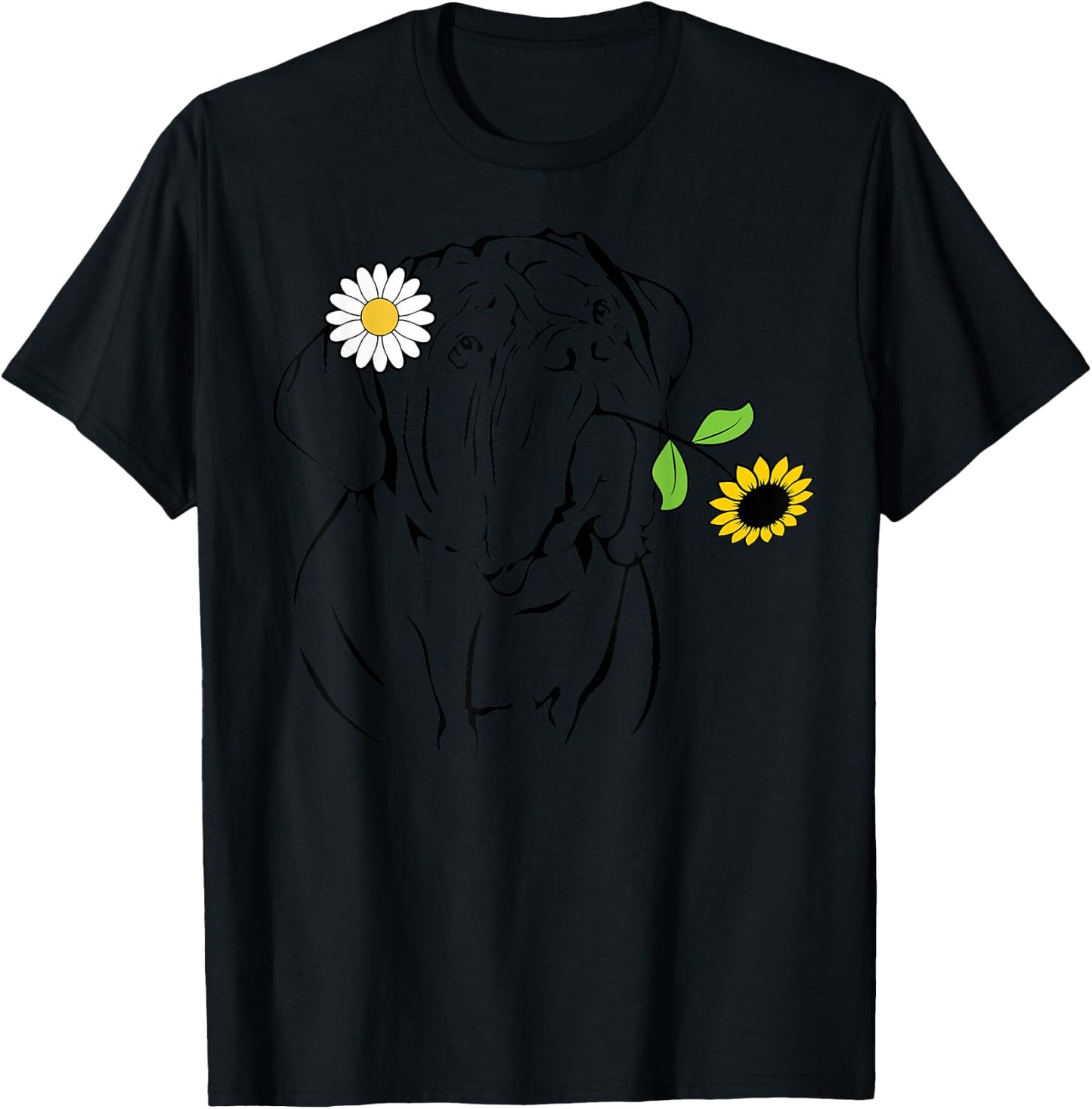 Dogue de Bordeaux mom Dogue de Bordeaux sunflower T-Shirt - T-Shirt | Black