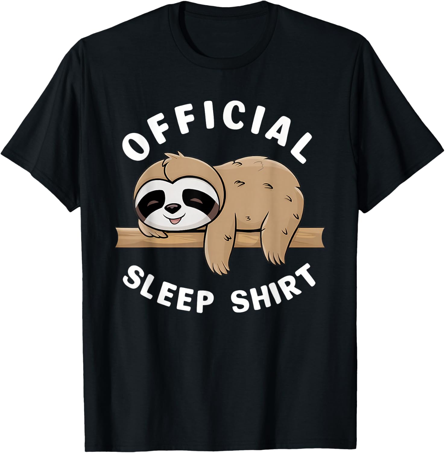 Official Sleep Shirt Sloth Pajamas Nightgown T-Shirt - T-Shirt | Black