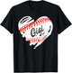 Baseball Heart Baseball Gigi Women Softball Mom Short T-Shirt - T-Shirt | Black