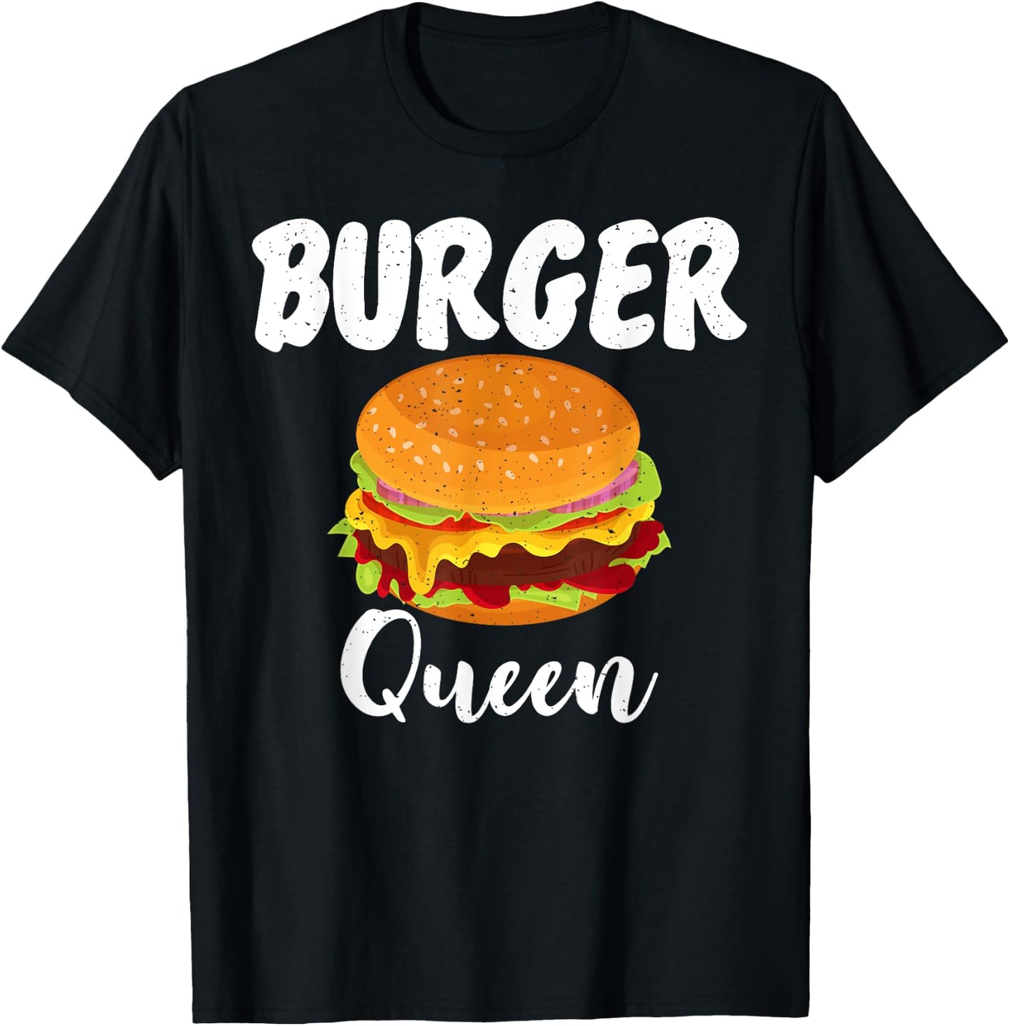 Hamburger Cheeseburger Burger Queen Fast Food T-Shirt - T-Shirt | Black
