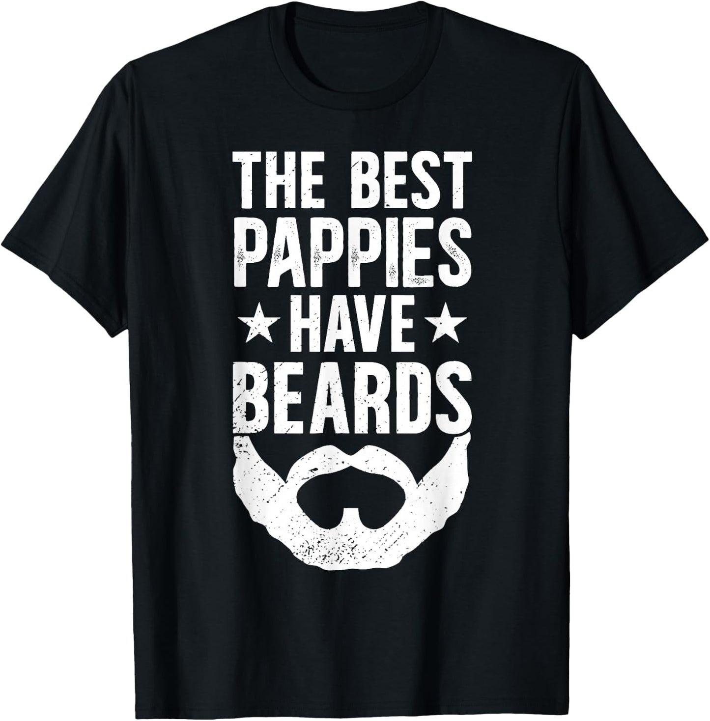 Best Pappies Have Beards Pappy Grandpa Pappy Grandfather T-Shirt - T-Shirt | Black