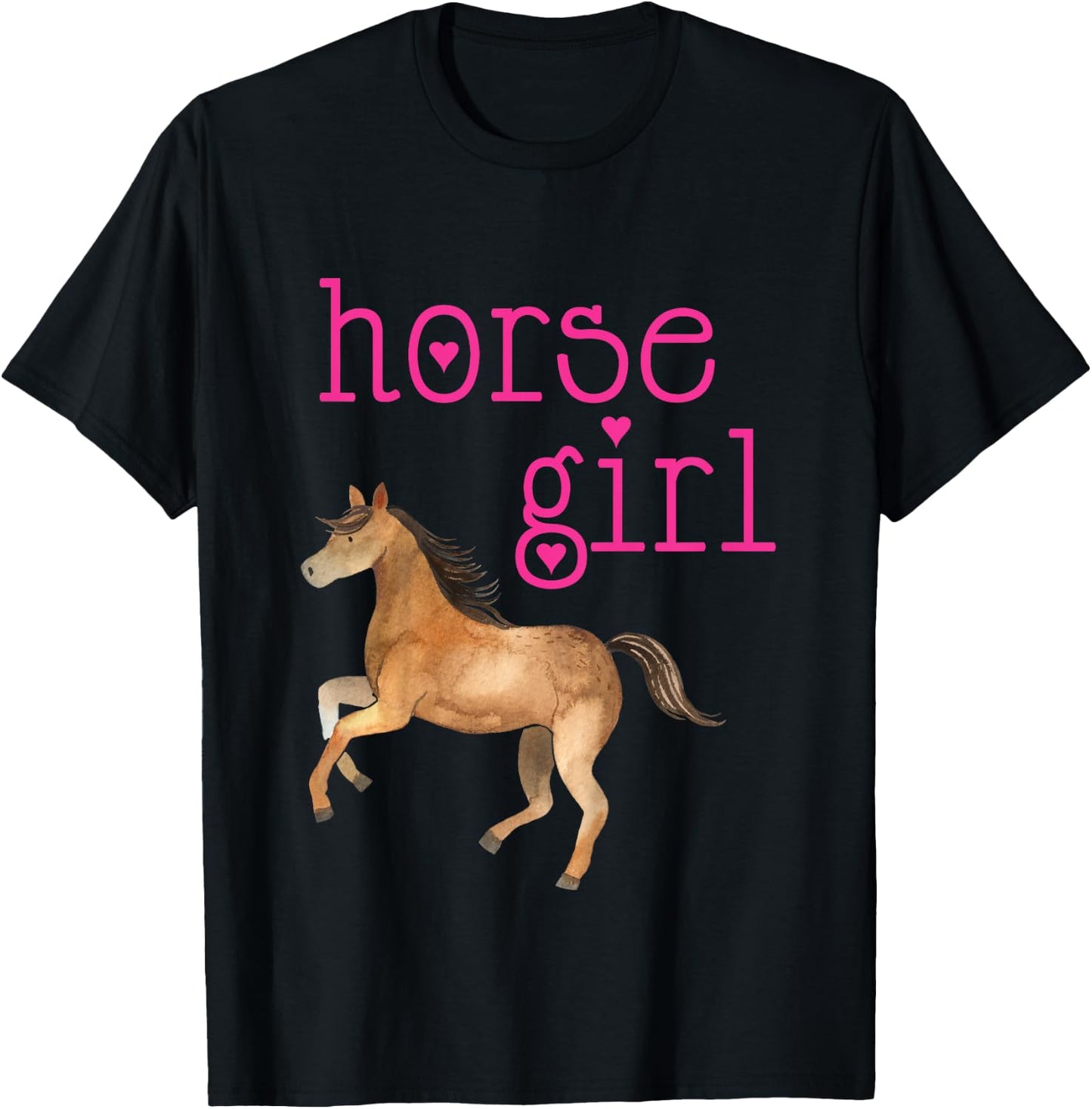 Horse Girl Shirt Cute Just A Girl Who Loves Horses Art Gift T-Shirt - T-Shirt | Black