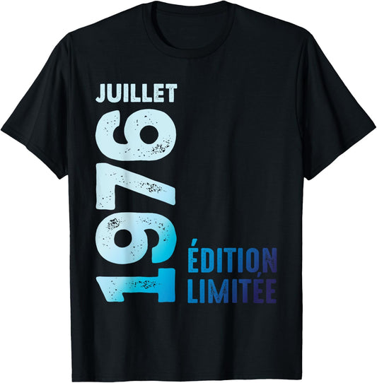 Limited Edition 1976 July 1976 Retro Year 1976 Vintage 1976 , Black, S T-Shirt - T-Shirt | Black