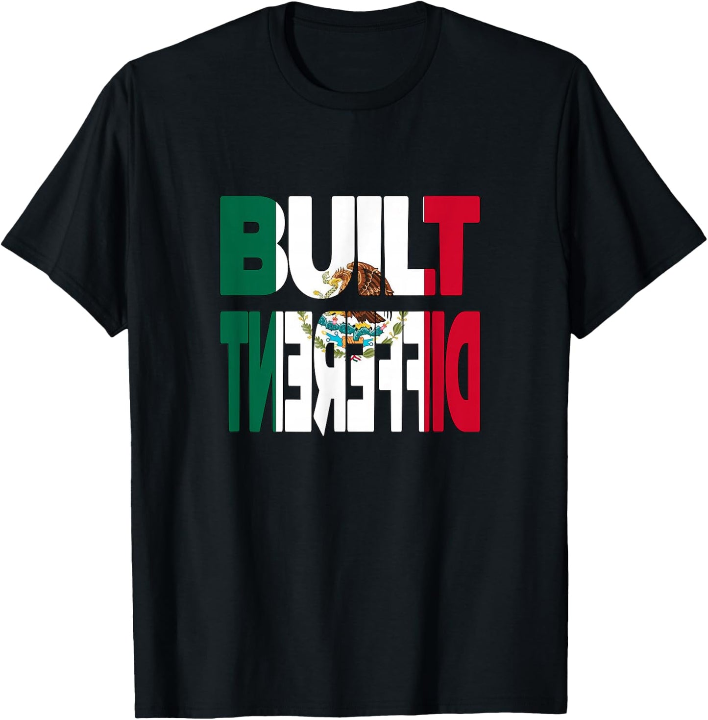 Mexico Mexican Flag Built Different Mexico T-Shirt - T-Shirt | Black