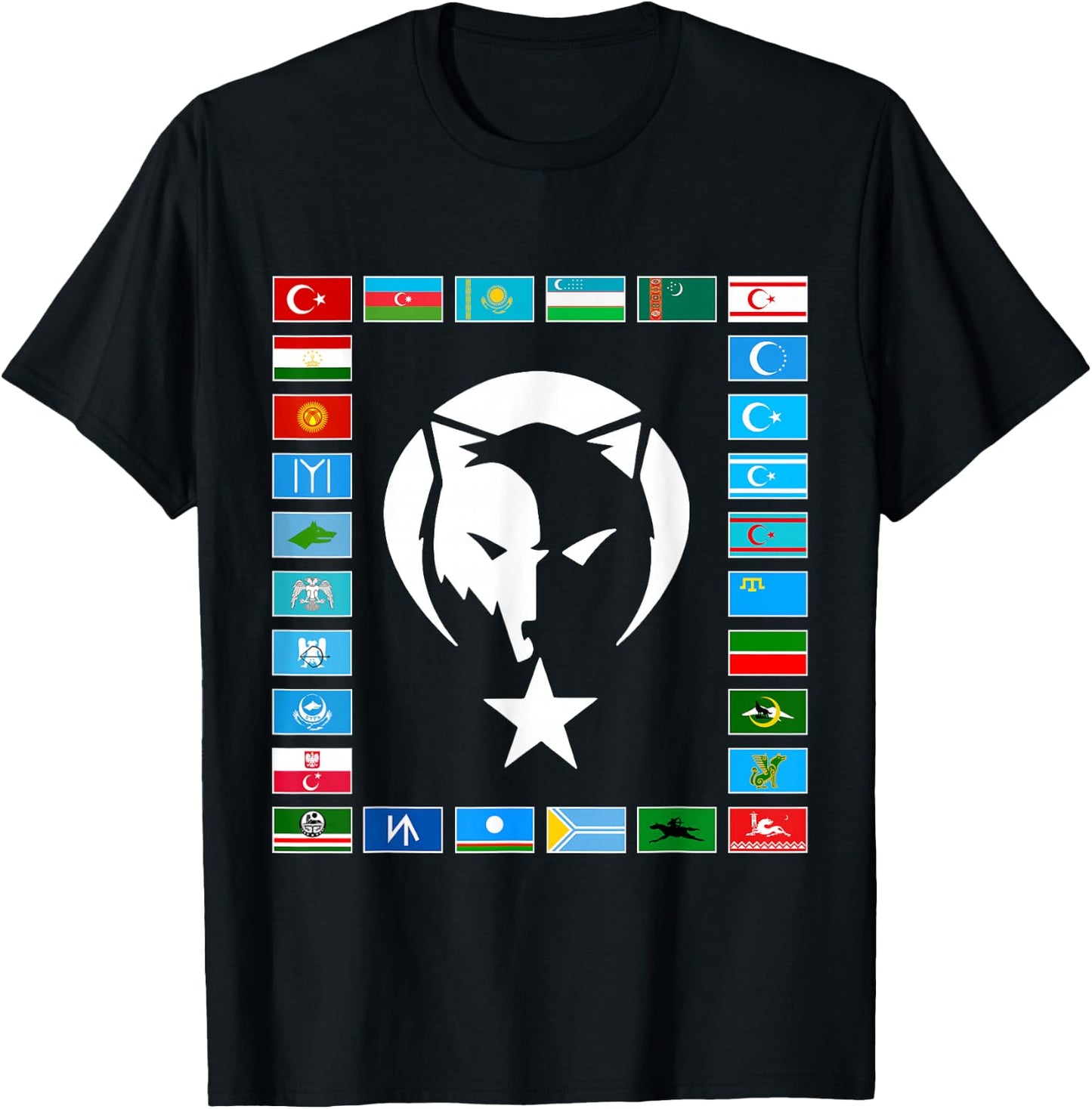 Kazakhstan,Gokturk,Turan,Turkey Flag,Turk Bayragi,Turkiye. T-Shirt - T-Shirt | Black