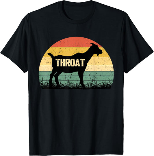 Funny Retro Throat Goat Sunset - Adult Humor Costume T-Shirt - T-Shirt | Black