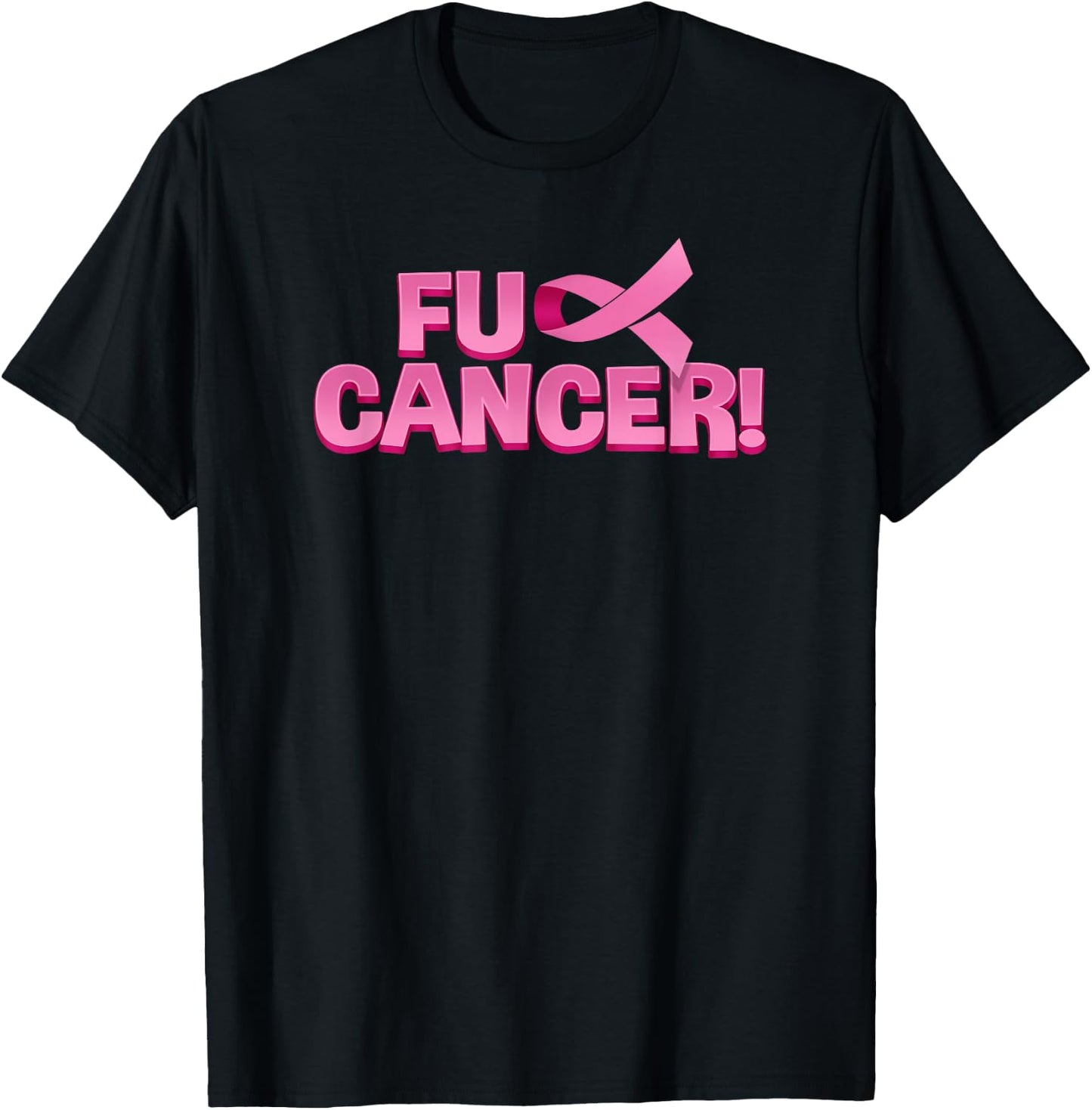 Fuck Cancer Pink Ribbon Shirt T-Shirt - T-Shirt | Black