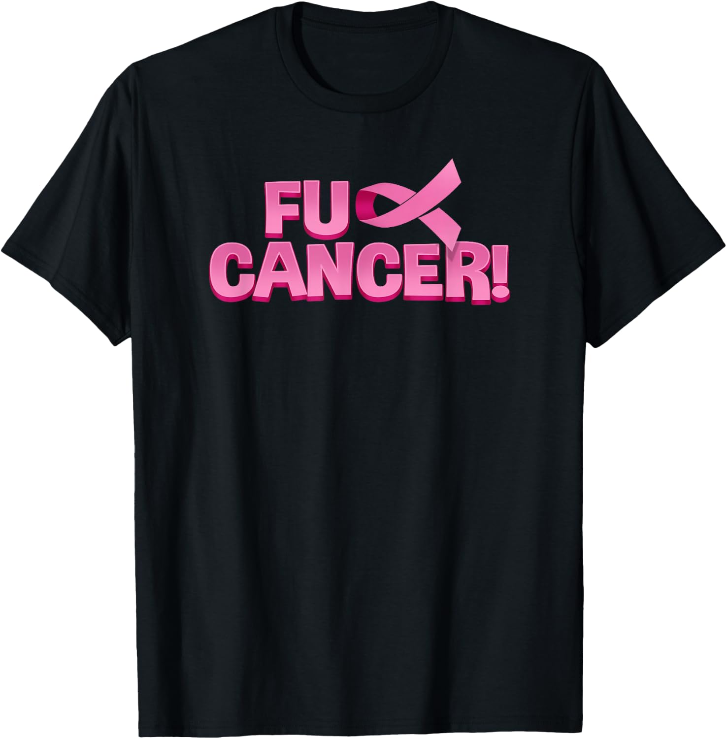 Fuck Cancer Pink Ribbon Shirt T-Shirt - T-Shirt | Black