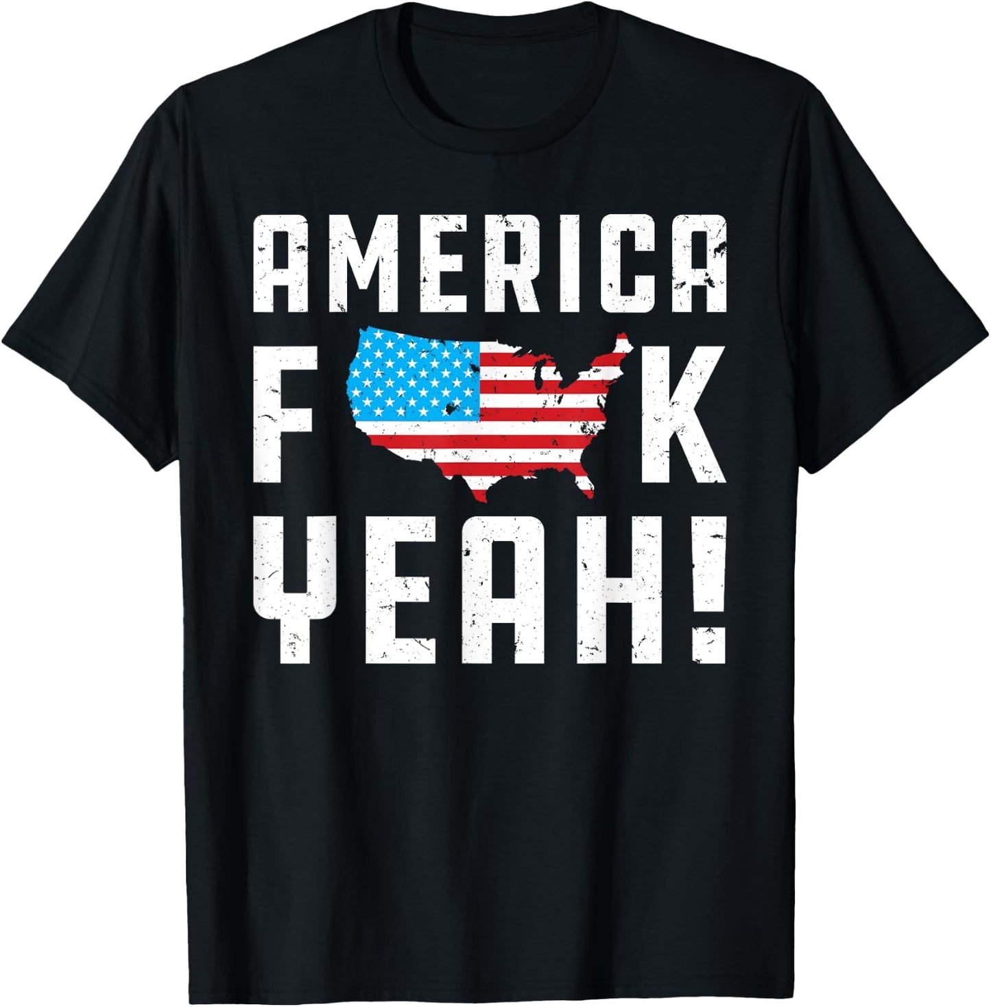 4th ofJuly America Fuck Yeah Funny Gift T-Shirt - T-Shirt | Black