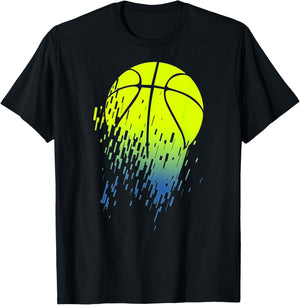 Disintegrating Neon Green Basketball Urban T-Shirt - T-Shirt | Black