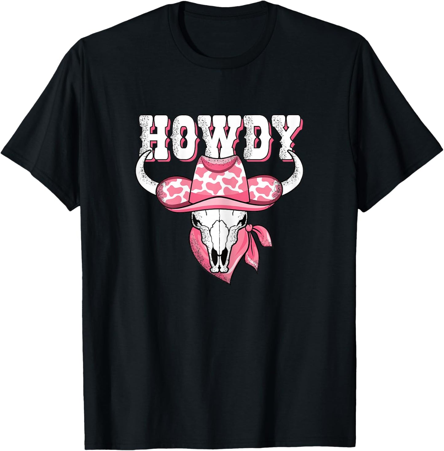 Howdy Western Country Cowgirl Rodeo Women Girls T-Shirt - T-Shirt | Black