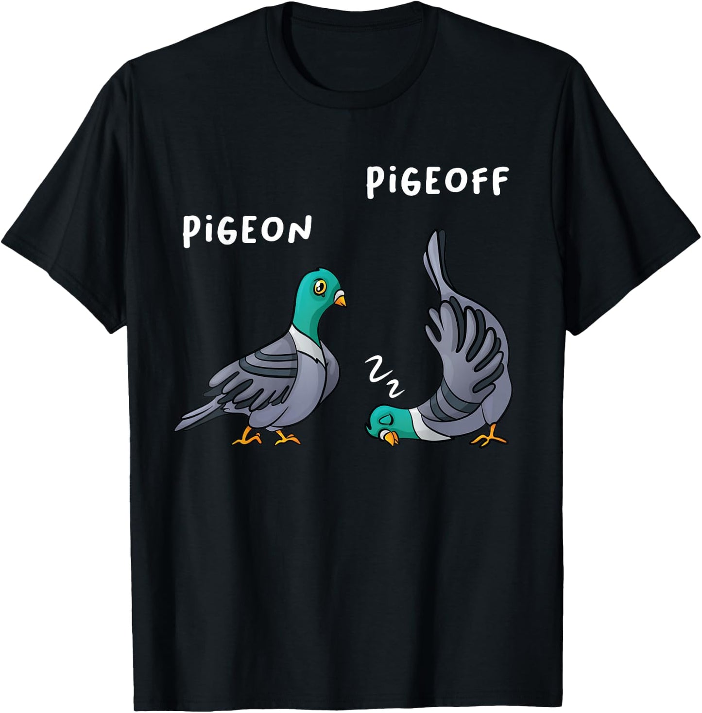 PigeON PigeOFF I Vogel Taube Taubenzüchter Haustaube Tauben T-Shirt - T-Shirt | Black