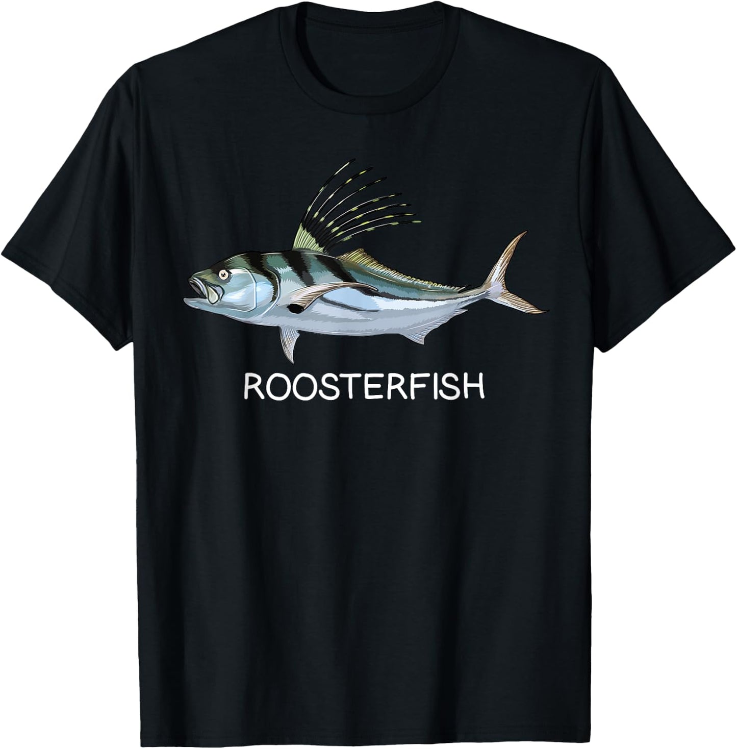 Roosterfish Saltwater Game Fish T-Shirt - T-Shirt | Black