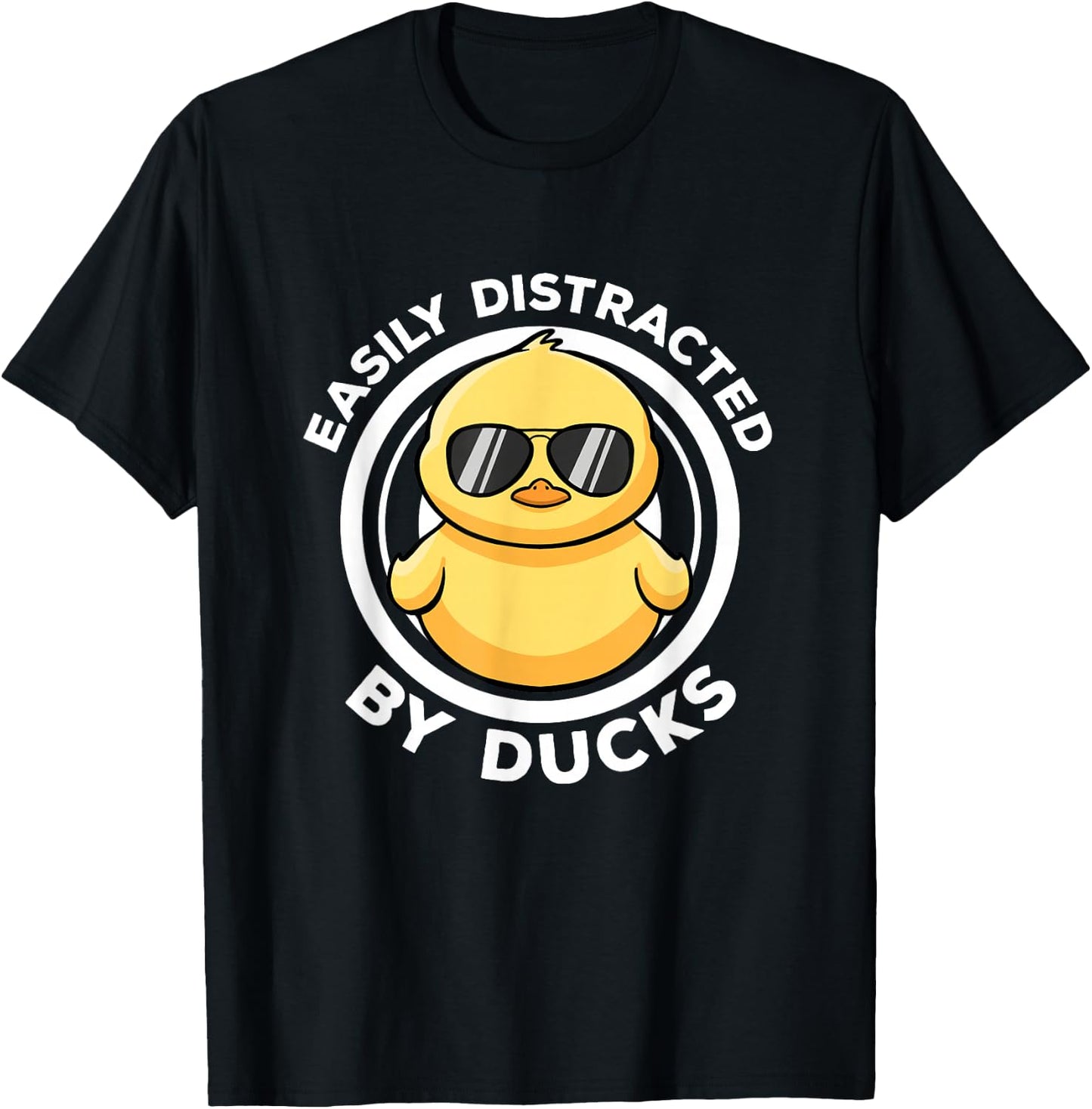 Easily Distracted By Ducks I Love Duck Lovers Funny Duck T-Shirt - T-Shirt | Black