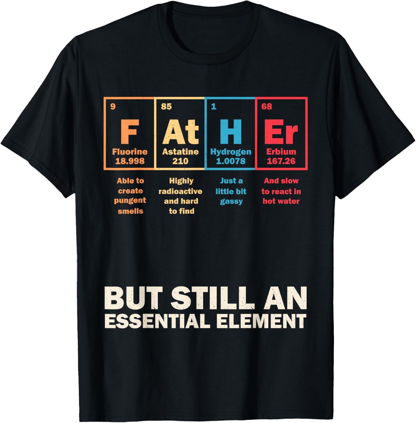 Father Periodic Table Chemistry Elements Science Vintage T-Shirt - T-Shirt | Black