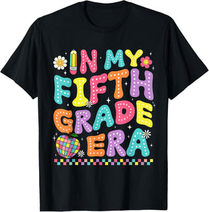 In My Fifth Grade Era Back To School Retro Groovy 5th Grade T-Shirt - T-Shirt | Black