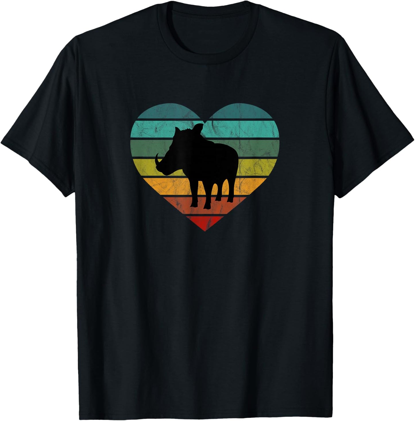 I Love Warthogs in Africa Heart Wilderness Serengeti T-Shirt - T-Shirt | Black
