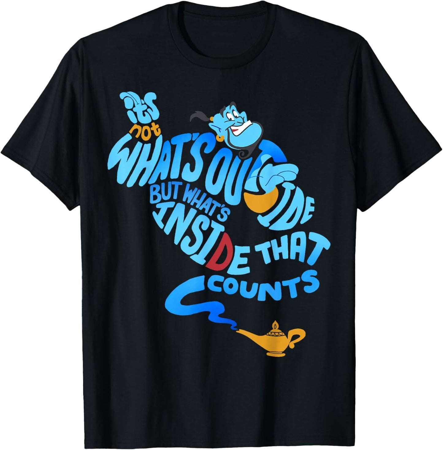Disney Aladdin Genie Out Bottle Quote Graphic T-Shirt - T-Shirt | Black