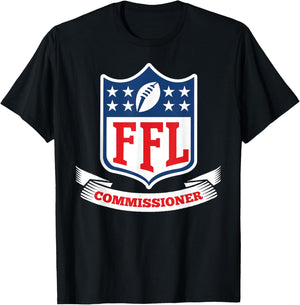 Draft Party Fantasy Football League Commissioner FFL Commish T-Shirt - T-Shirt | Black
