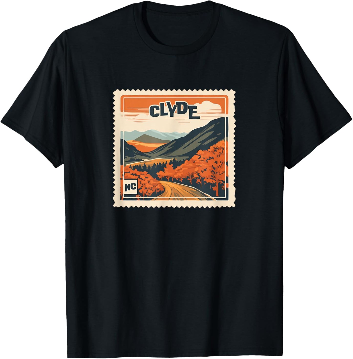 Clyde NC Mountain Clyde NC Travel Hiking Vacation T-Shirt - T-Shirt | Black