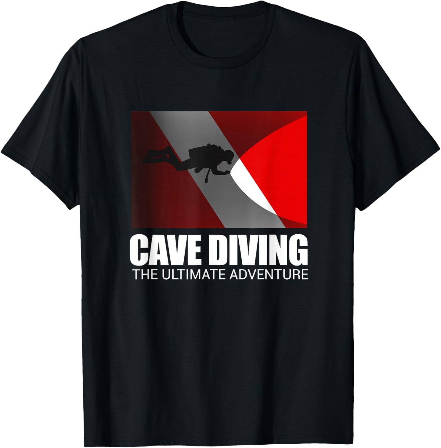 Cave Lamp Diving Ocean Freediving Sea Apnea Dive Gift T-Shirt - T-Shirt | Black