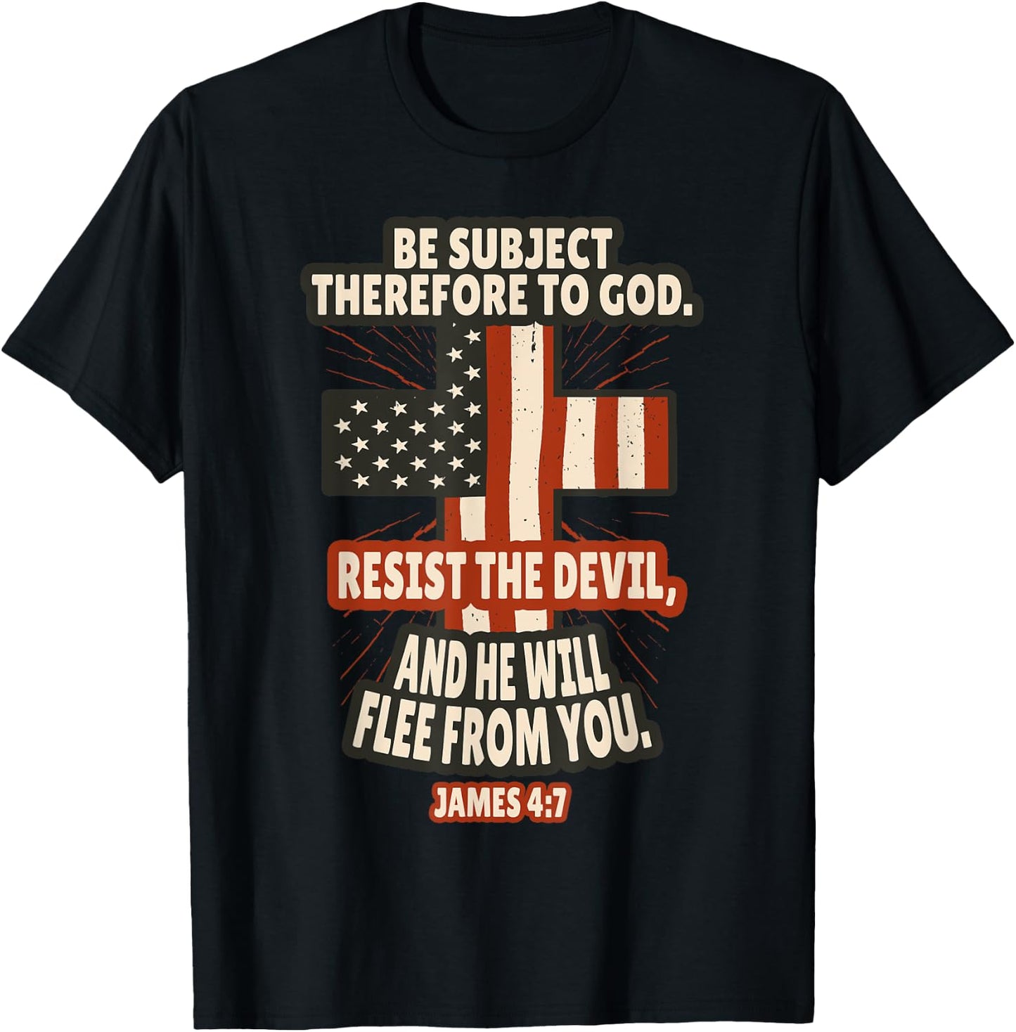 James 4:7 Bible Verses Scripture T-Shirt - T-Shirt | Black
