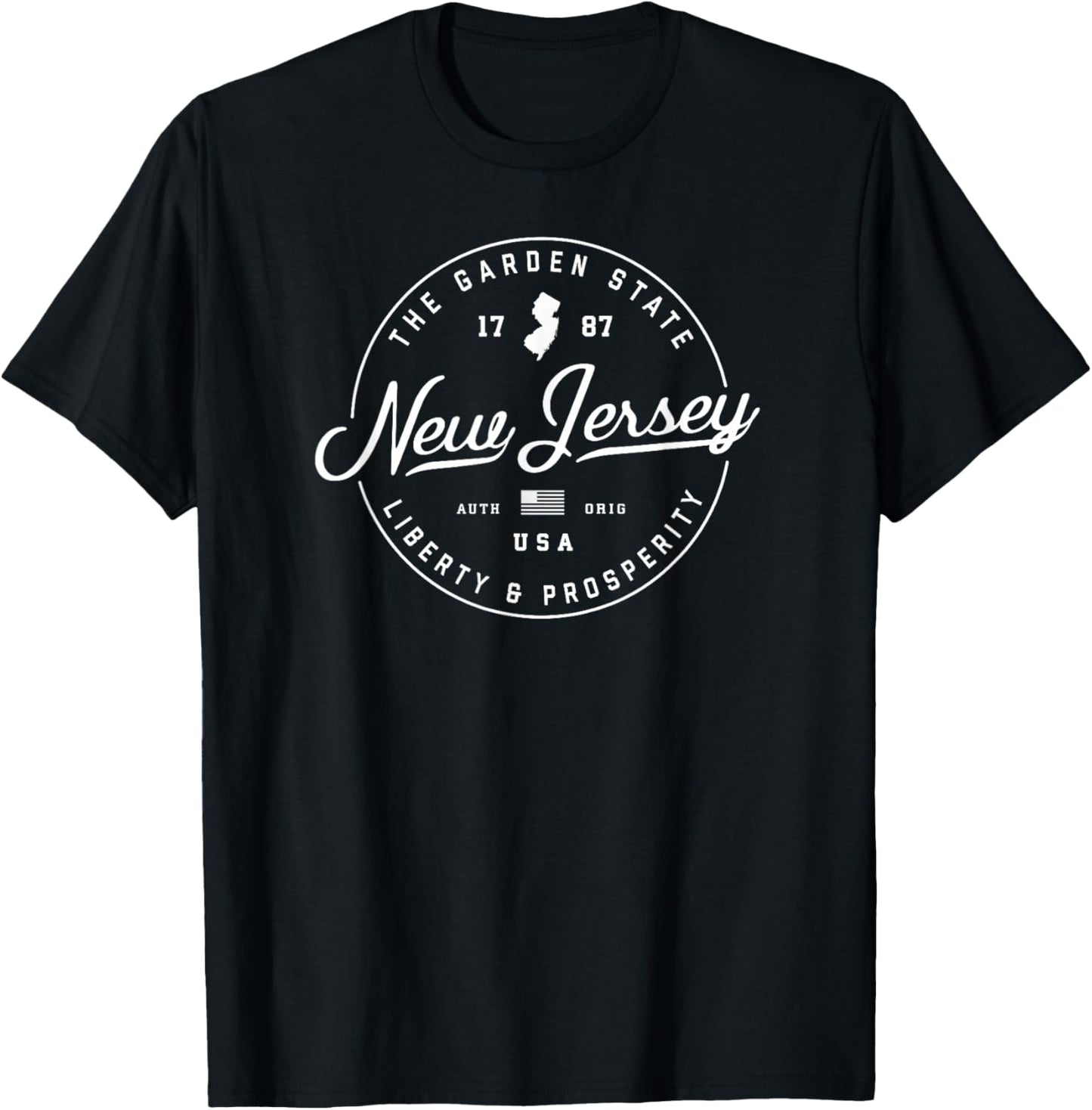 New Jersey , US State Travel Vacation Shirts NJ USA T T-Shirt - T-Shirt | Black