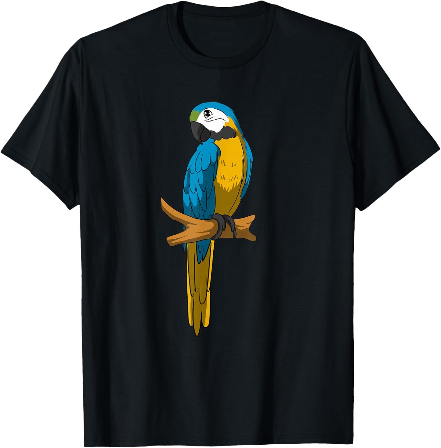 Funny Blue And Gold Macaw Parrot T-Shirt - T-Shirt | Black