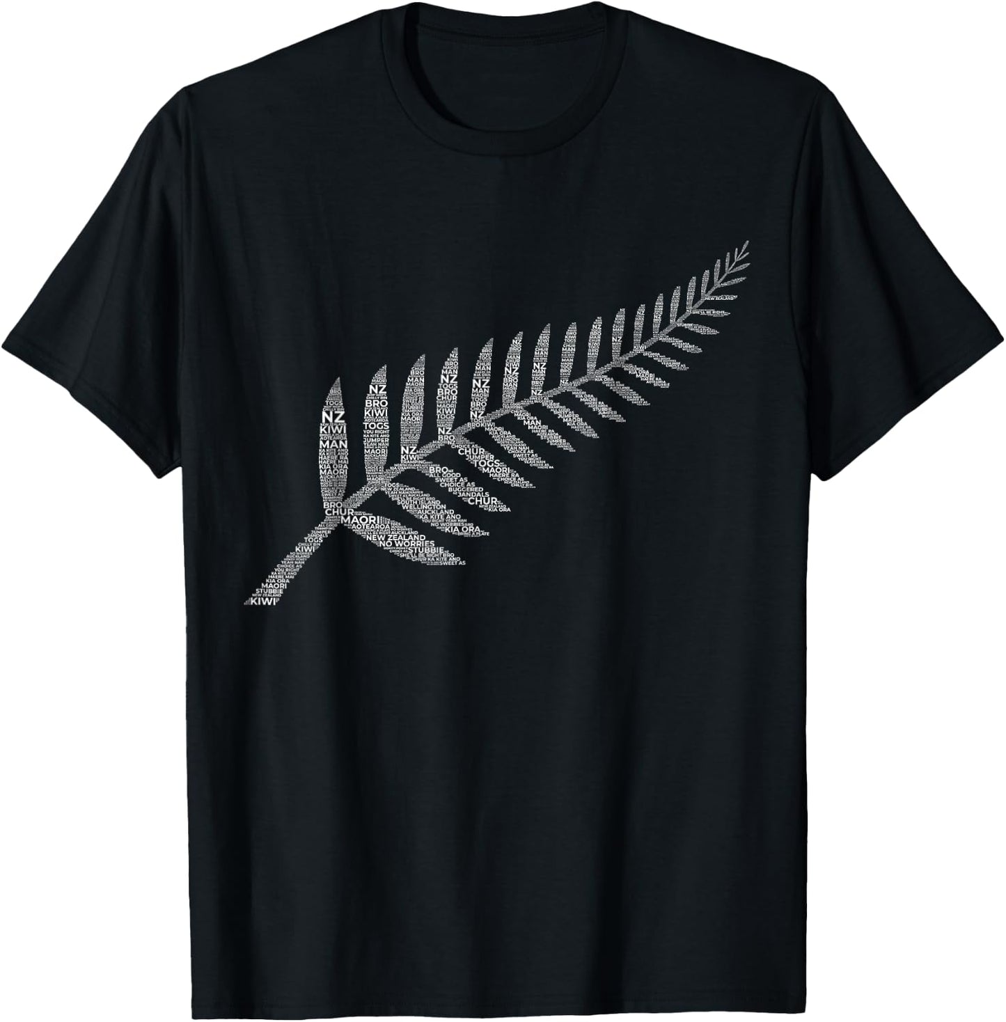 Fern New Zealand Slang Shirts for Kiwis Maori NZ New Zealand , black T-Shirt - T-Shirt | Black